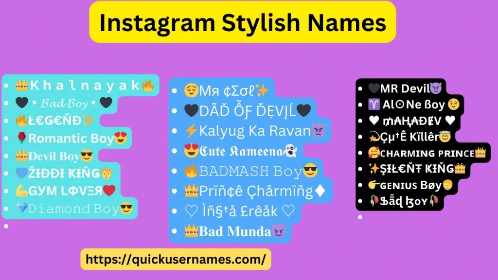 Instagram Name Style 𝟙 😍+ 585 Instagram Stylish Names