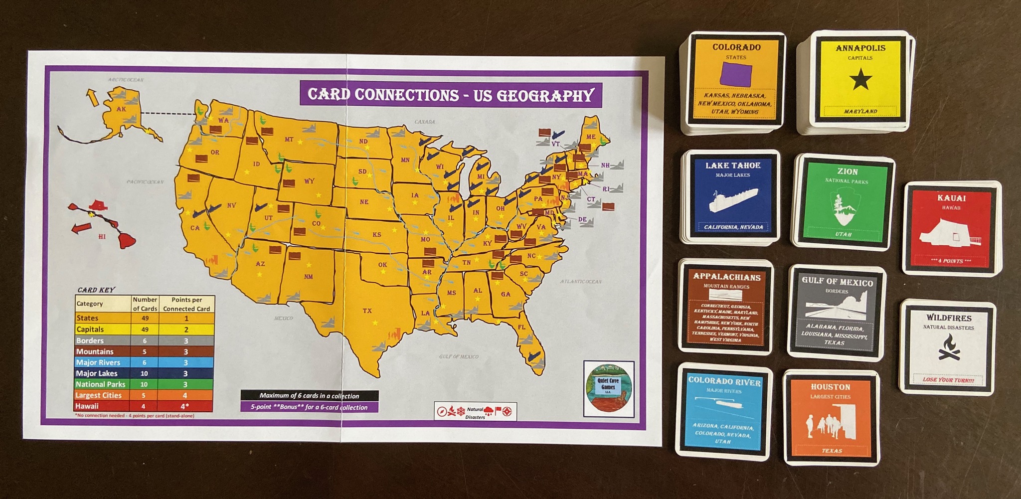 Card Connections US Geography Quiet Cove Games