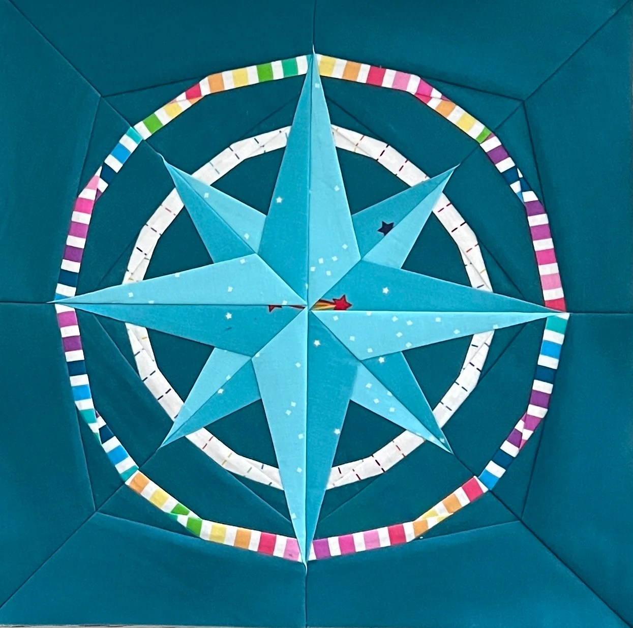 Nautical Mariner's Compass Paper Pieced Pattern Quiet Play Designs