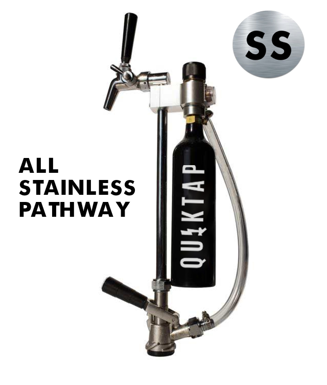 QuikTap SSPET All Stainless Steel Beer Keg Tap Compatible with