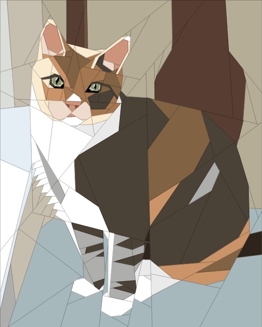 Tabby Cat Quilt Art Design
