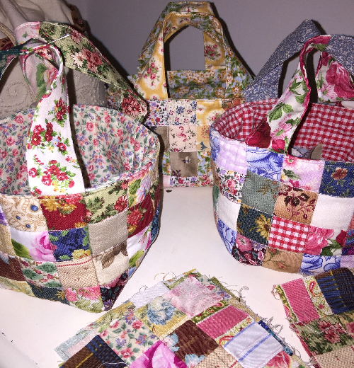 The Prettiest Scrap Fabric Basket Country Charm Quilting Cubby