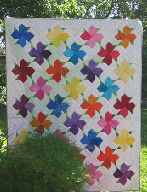 Scrappy Spring Bloom With Floating Flowers Quilting Cubby