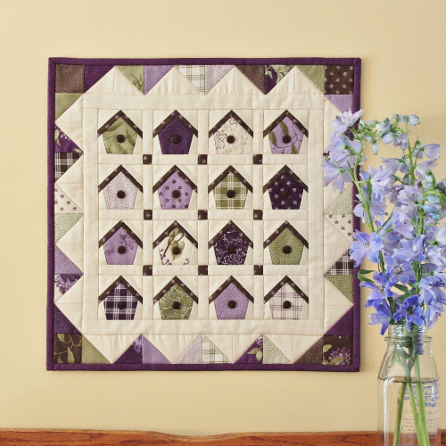 Mini Charm Birdhouse Quilt To Remind You Spring Is Just Around The