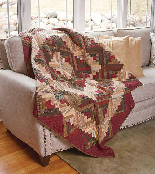 Stripes and Plaids Make a Log Cabin Quilt Special Quilting Digest