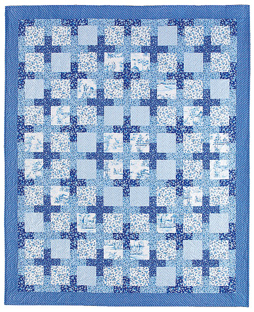 Blue Florals Combine for a Lovely Quilt Quilting Digest