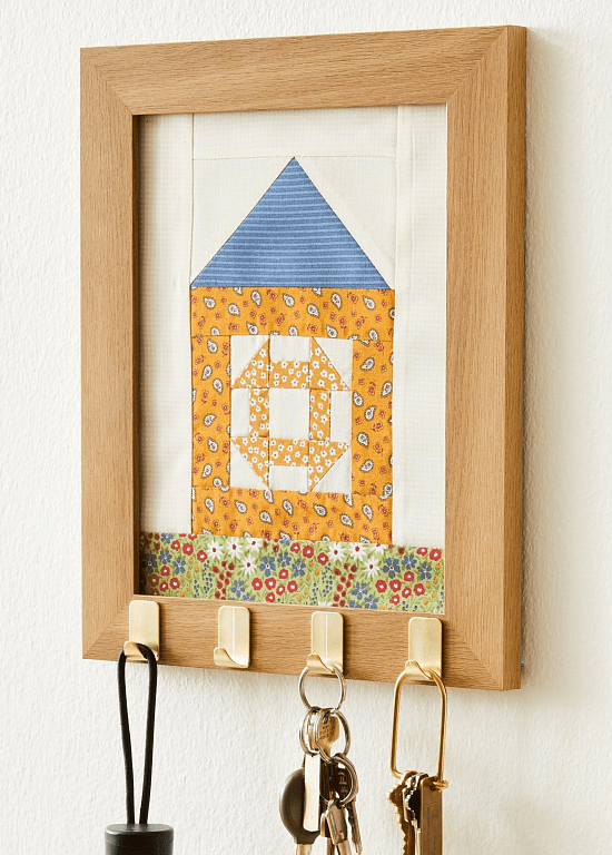 Frame a Quilt Block for a Charming House Key Holder Quilting Digest