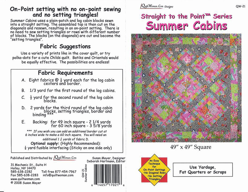 Quilting Discoveries, Summer Cabins Pattern