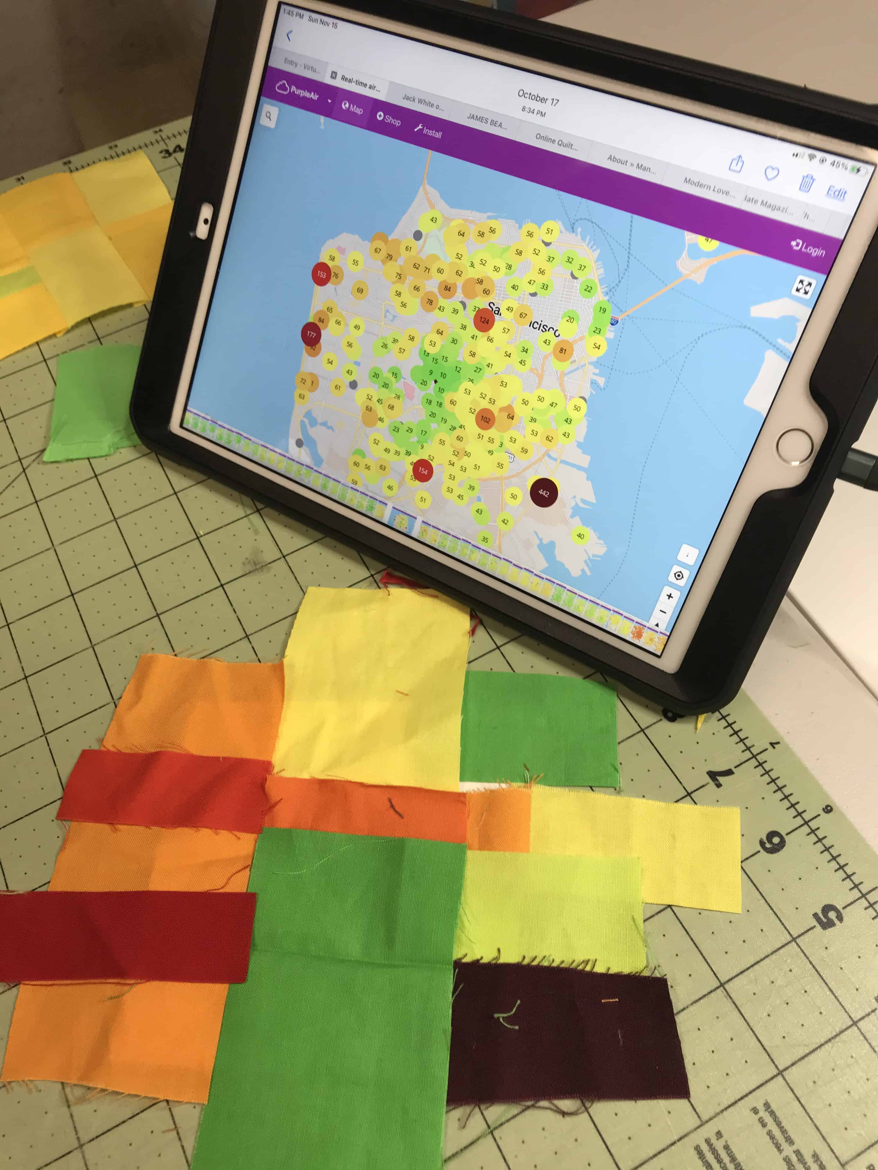 San Francisco Air Quality Index Quilt Fall 2020 Quilting in the Fog