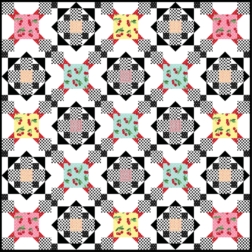 Free Pattern Cherry Dot Quilt by Susan Emory