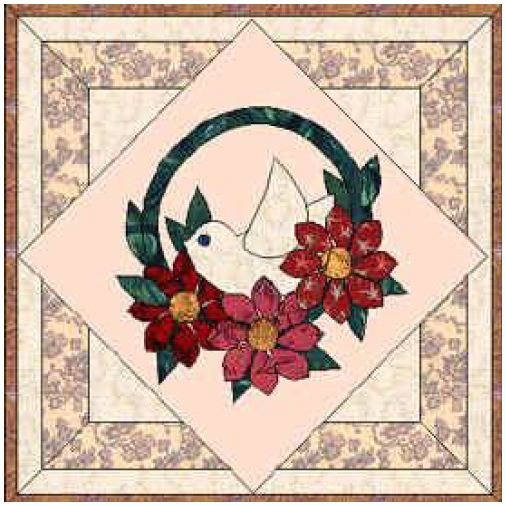 Free Pattern Poinsettia and Dove Applique