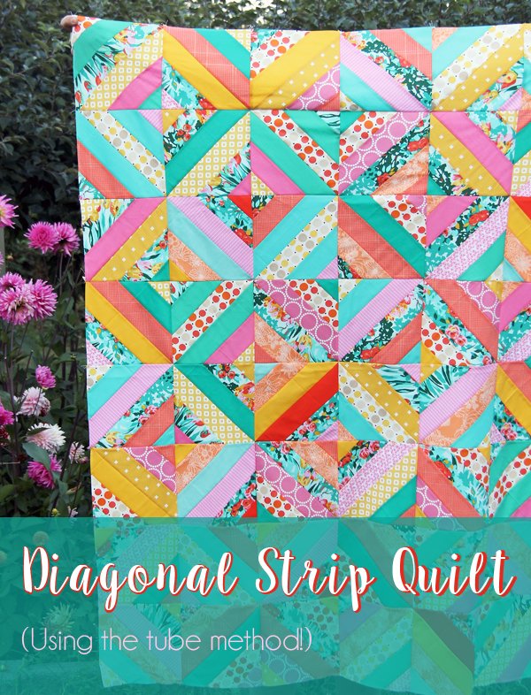 Free Tutorial Diagonal Strip Quilt by Cluck Cluck Sew