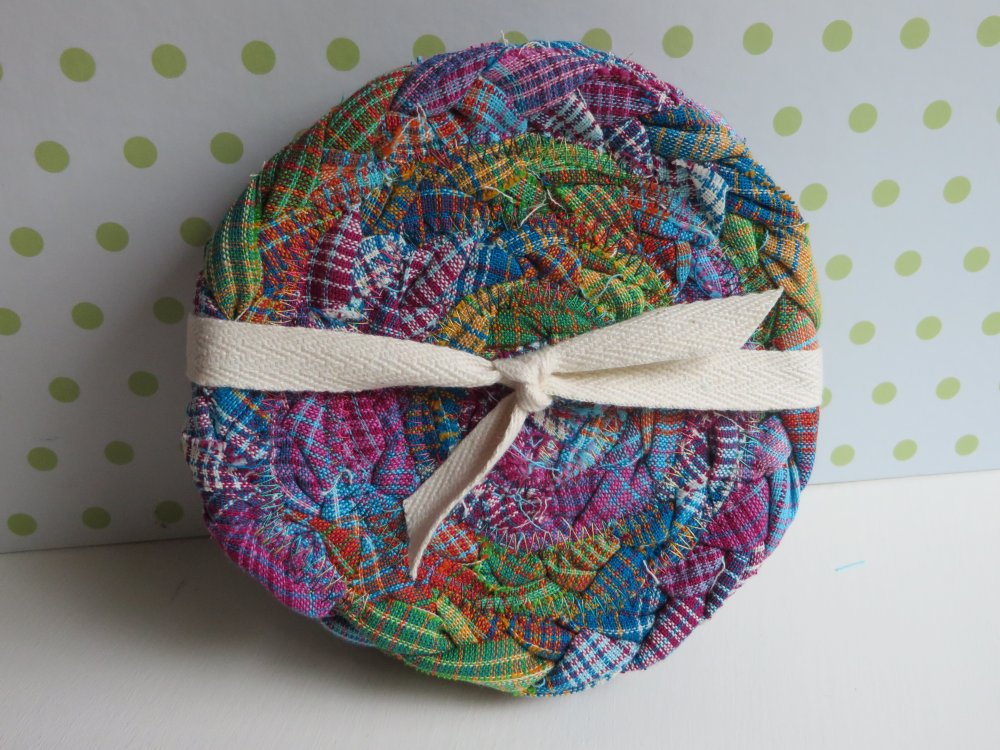 Free Tutorial Braided Rag Rug Coasters by Julie Hirt