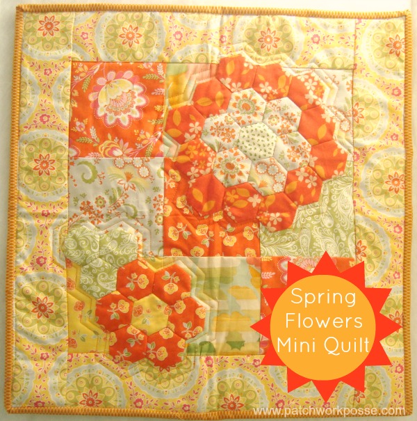 Free Tutorial Spring Flowers Hexagon Quilt by Becky