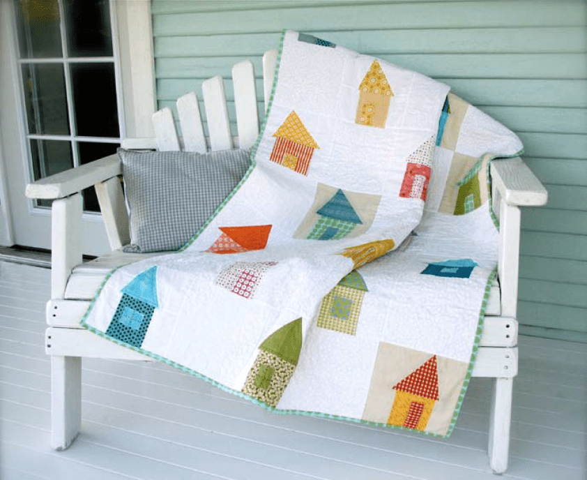 Free Pattern Wonky Cottage Quilt by Cynthia