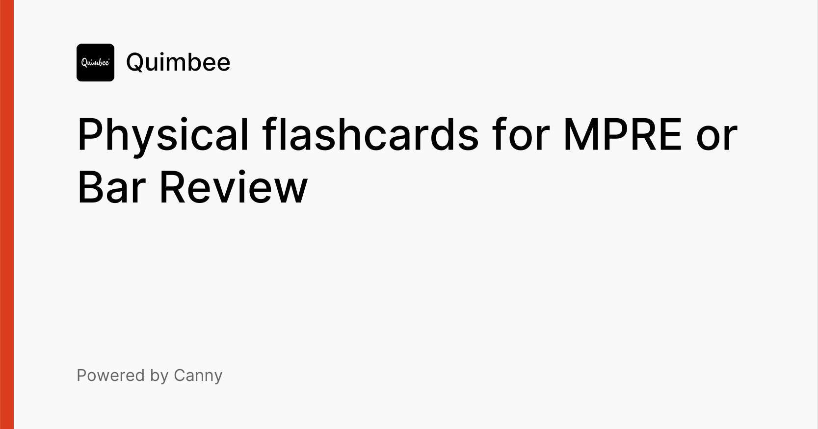 Physical flashcards for MPRE or Bar Review Voters Quimbee