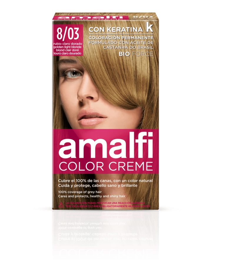 Hair colouring cream 8/03 golden light blonde color creme Quimi Romar