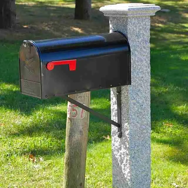 Gray Granite Mailbox Post Quincy Memorials