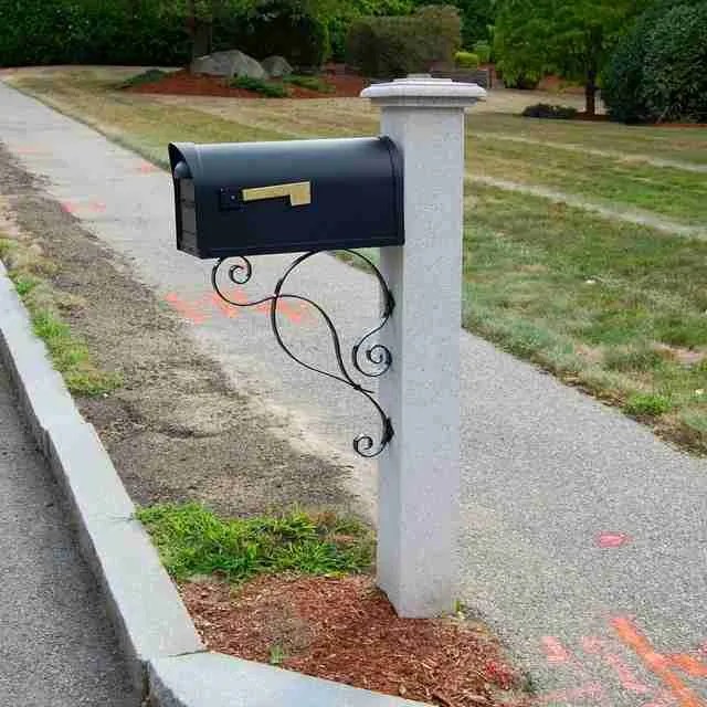White Granite Mailbox Post Quincy Memorials