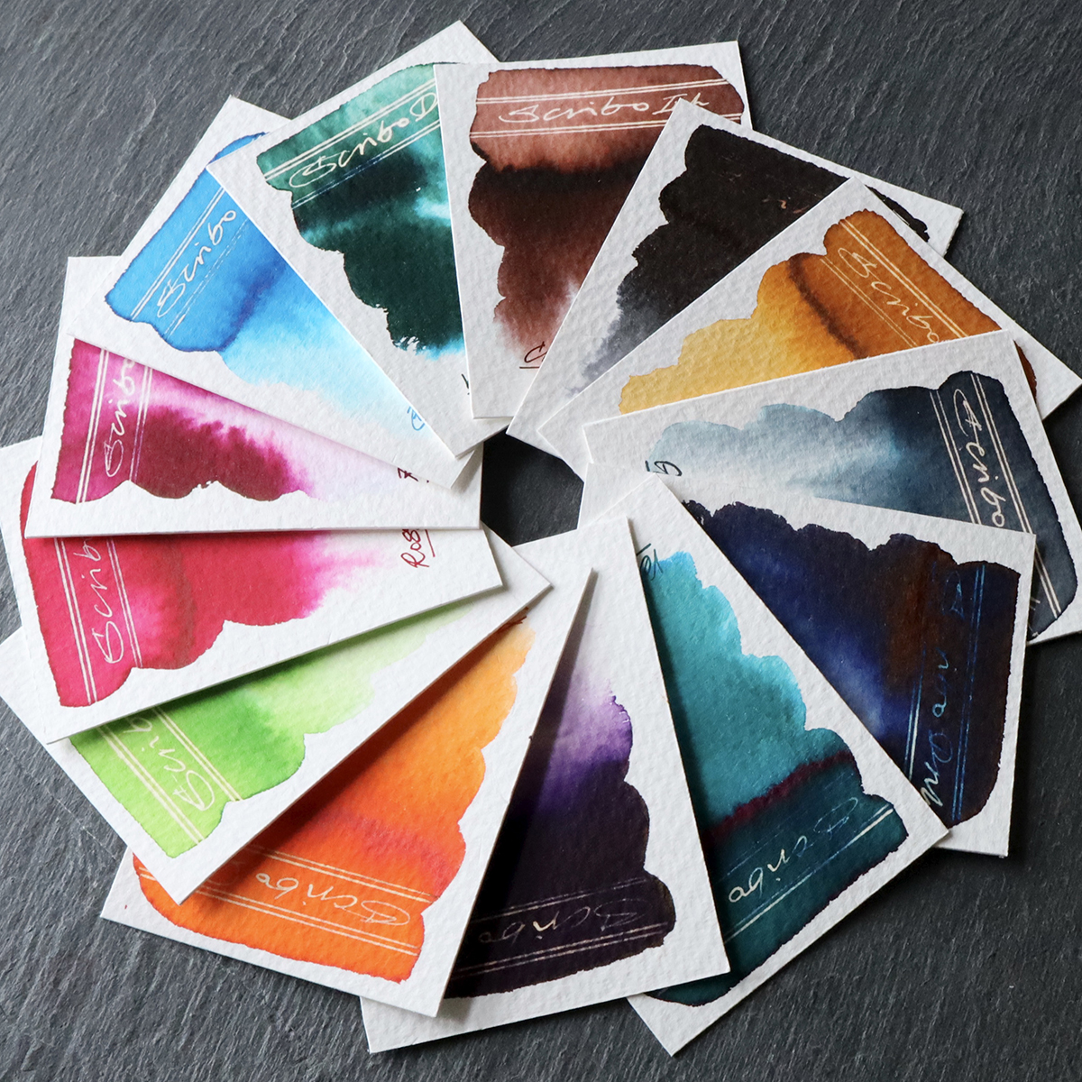 Scribo Inks swatch tests FOUNTAIN PEN INK ART