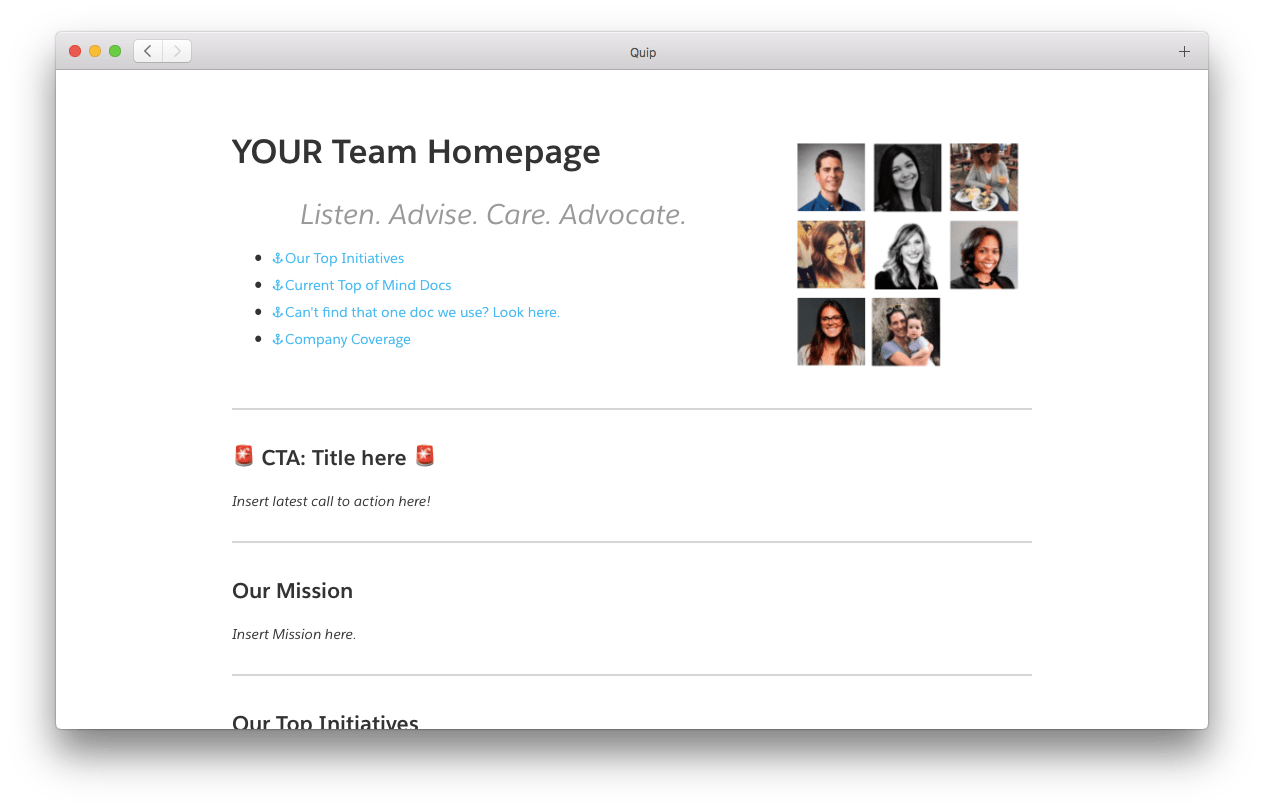 Quip Our Favorite Templates