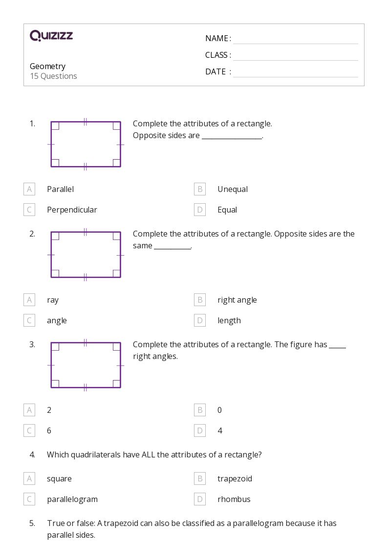 50+ Classifying Quadrilaterals worksheets for 2nd Class on Quizizz