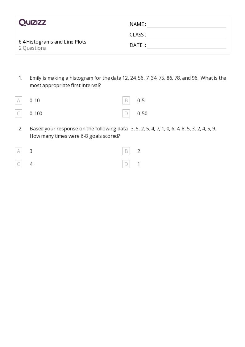 50+ Histograms worksheets for Kindergarten on Quizizz Free & Printable