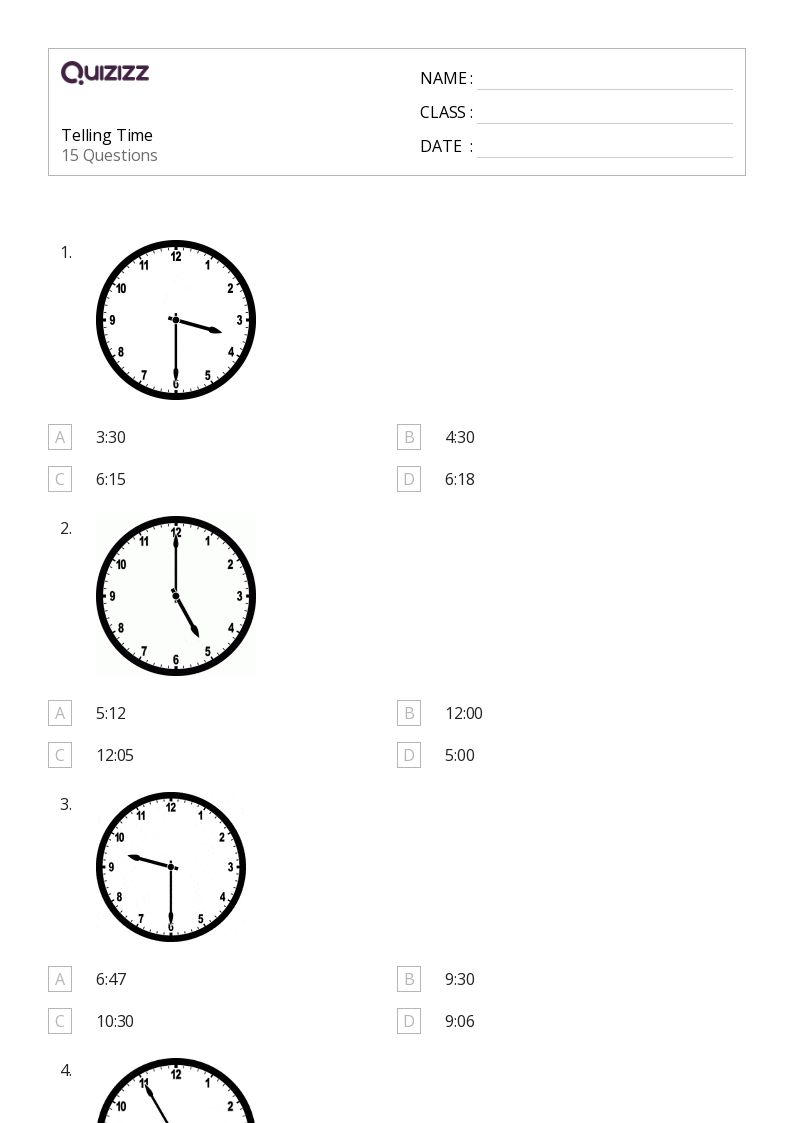 50+ Time worksheets for Kindergarten on Quizizz | Free & Printable