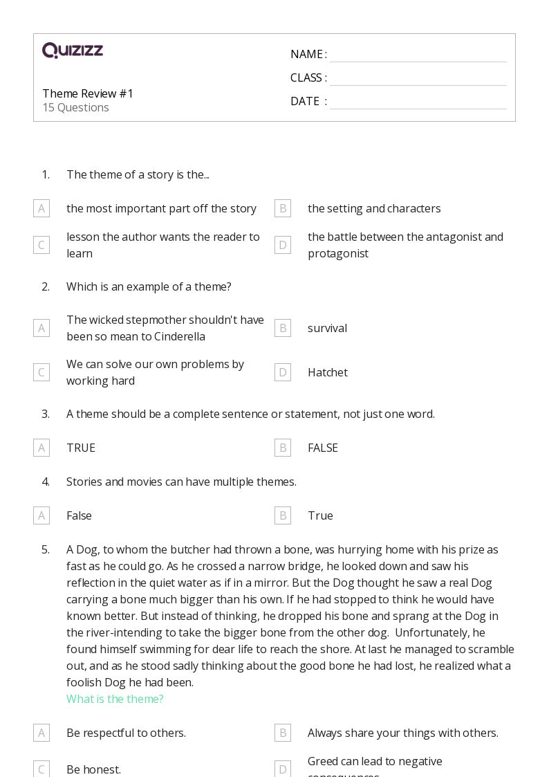 50+ Themes worksheets for Kindergarten on Quizizz Free & Printable