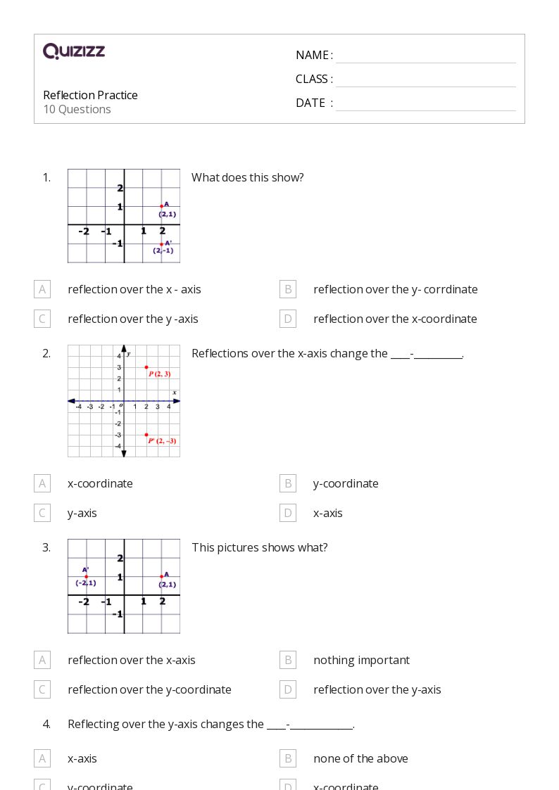 Printable Reflections Worksheets for Kindergarten Quizizz