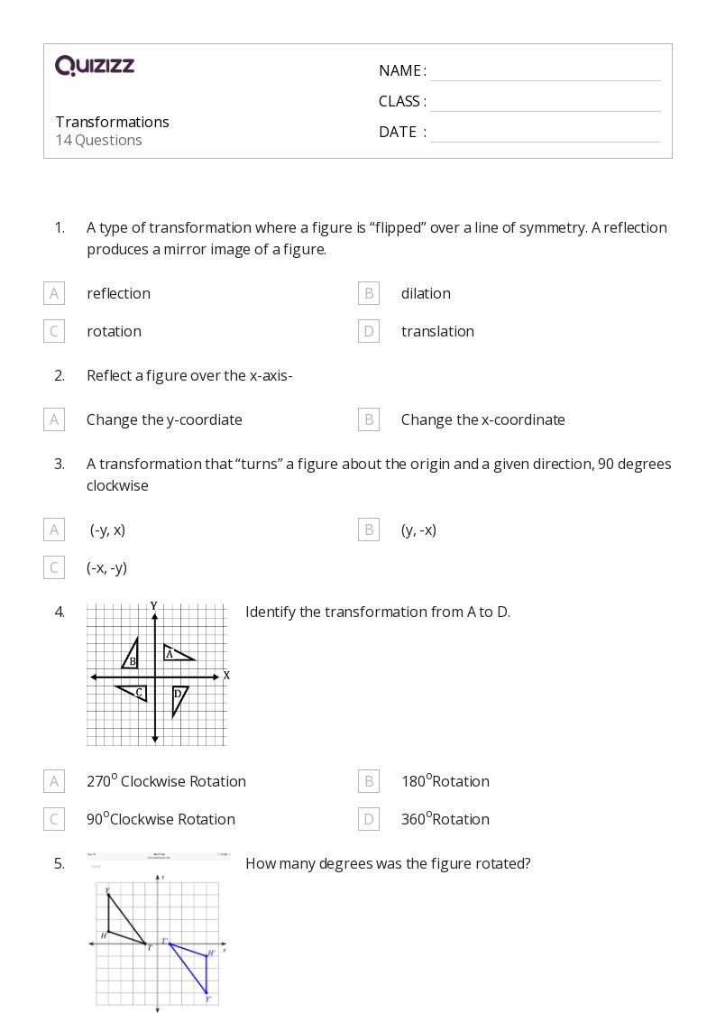50+ Transformations worksheets for Kindergarten on Quizizz Free & Printable