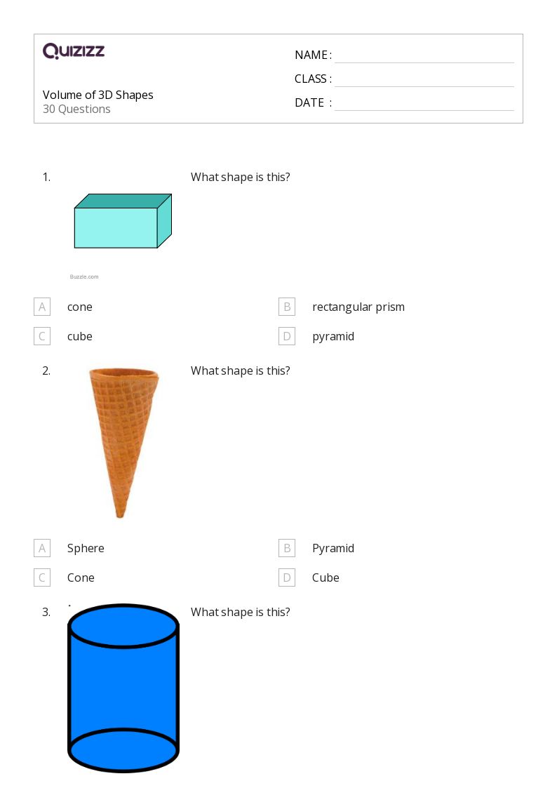 50+ Volume of a Cone worksheets for Kindergarten on Quizizz Free
