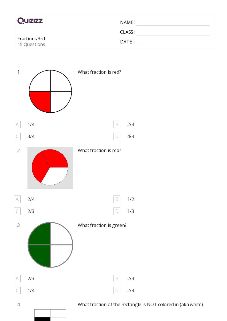 50+ Fractions worksheets on Quizizz Free & Printable