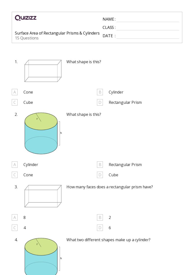 50+ Cylinders worksheets for Kindergarten on Quizizz Free & Printable