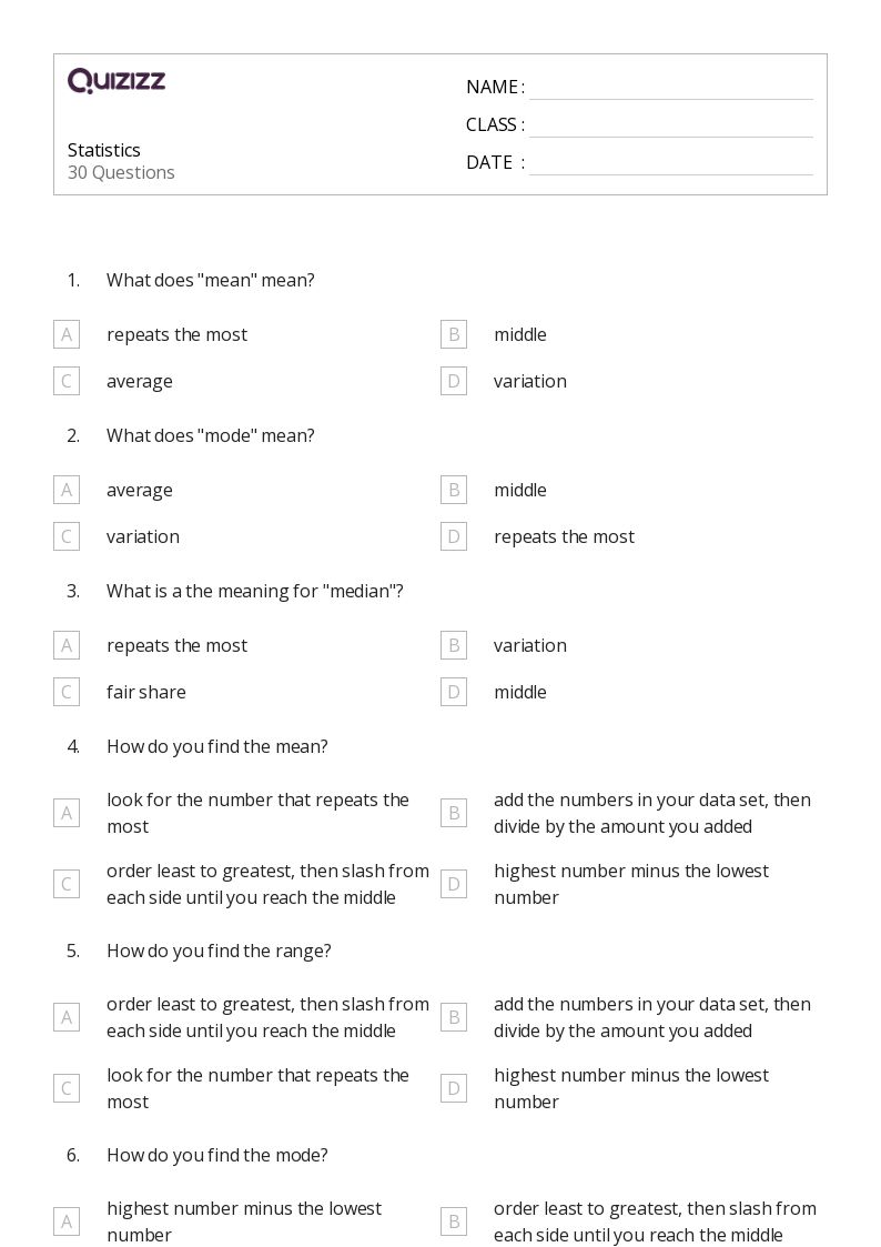 50+ Statistics worksheets for Kindergarten on Quizizz Free & Printable