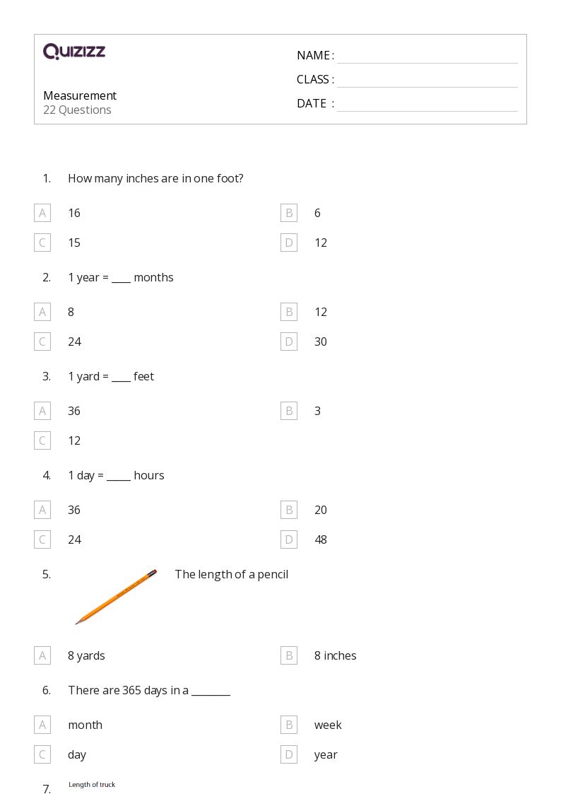 50+ Measurement and Capacity worksheets for 2nd Grade on Quizizz Free & Printable