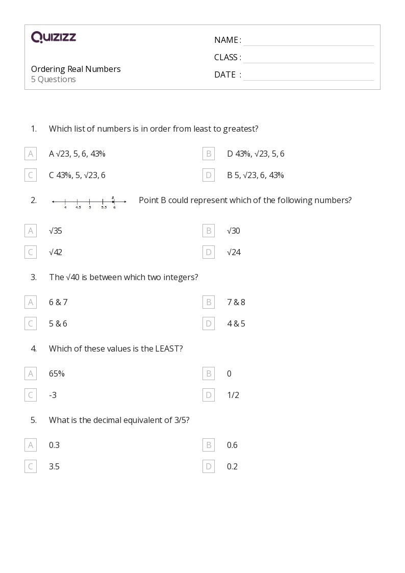 50+ Ordering Decimals worksheets on Quizizz Free & Printable