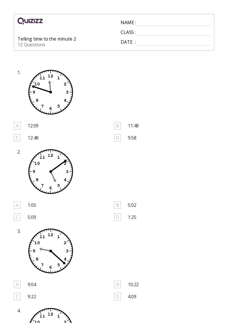 50+ Time to the Nearest Five Minutes worksheets for 5th Year on Quizizz Free & Printable