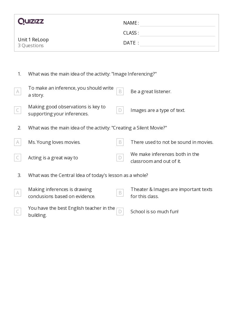 50+ Making Inferences and Drawing Conclusions worksheets on Quizizz