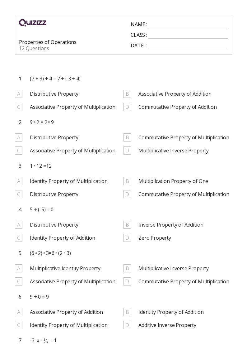 50+ Distributive Property of Multiplication worksheets for 7th Grade on Quizizz Free & Printable