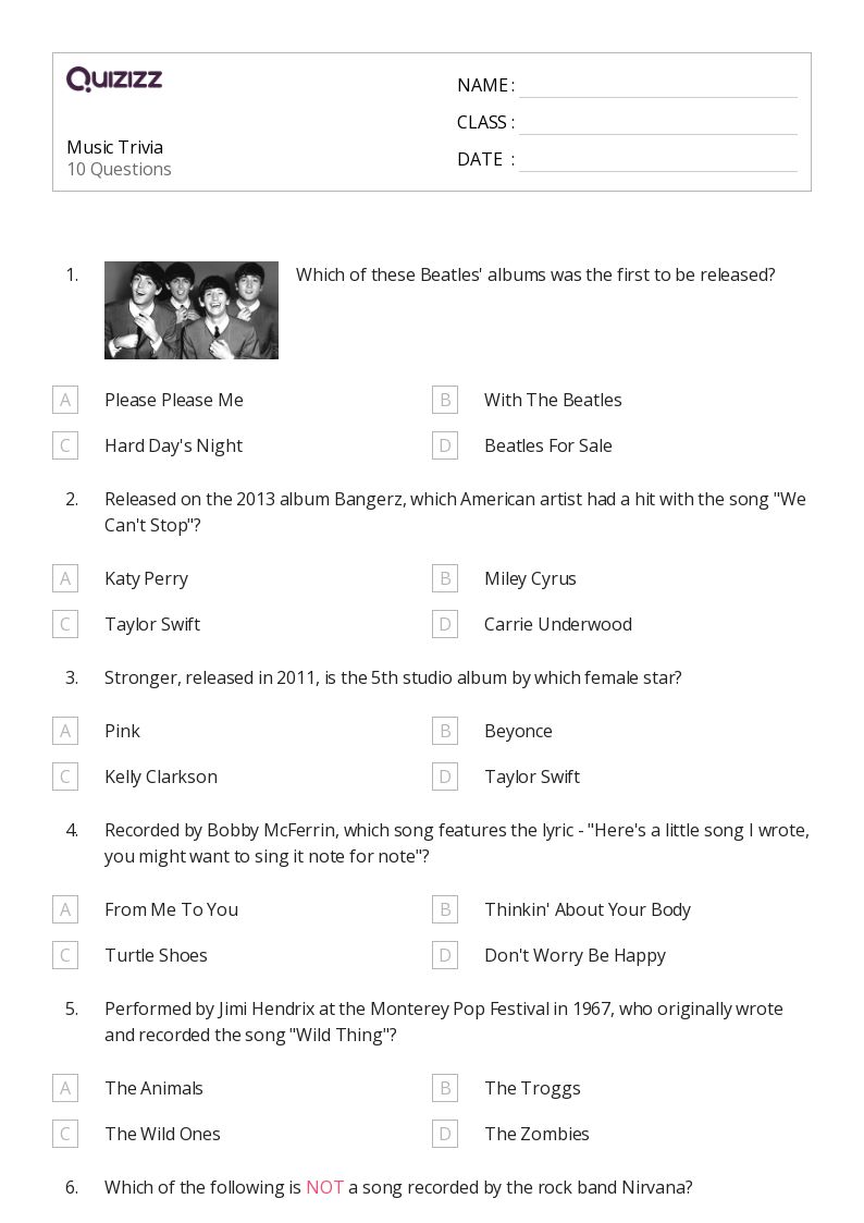 50+ Fine arts worksheets on Quizizz Free & Printable