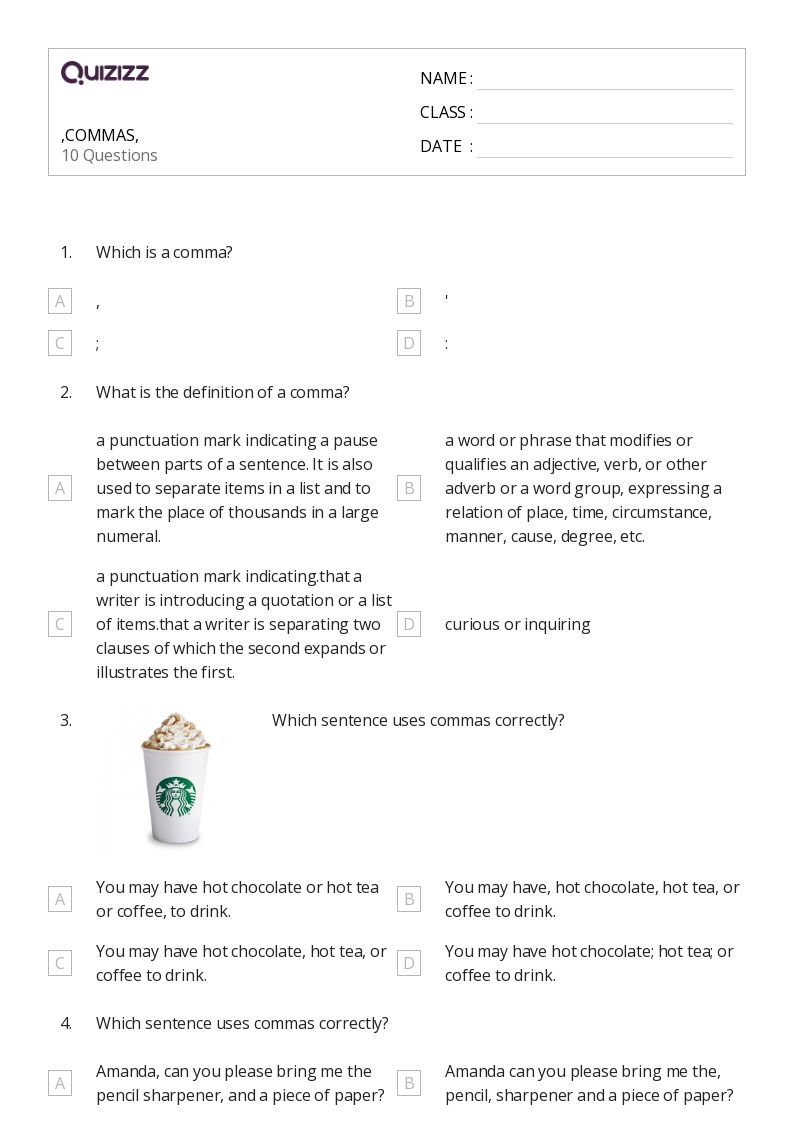 50+ Commas With Nonrestrictive Elements worksheets on Quizizz | Free