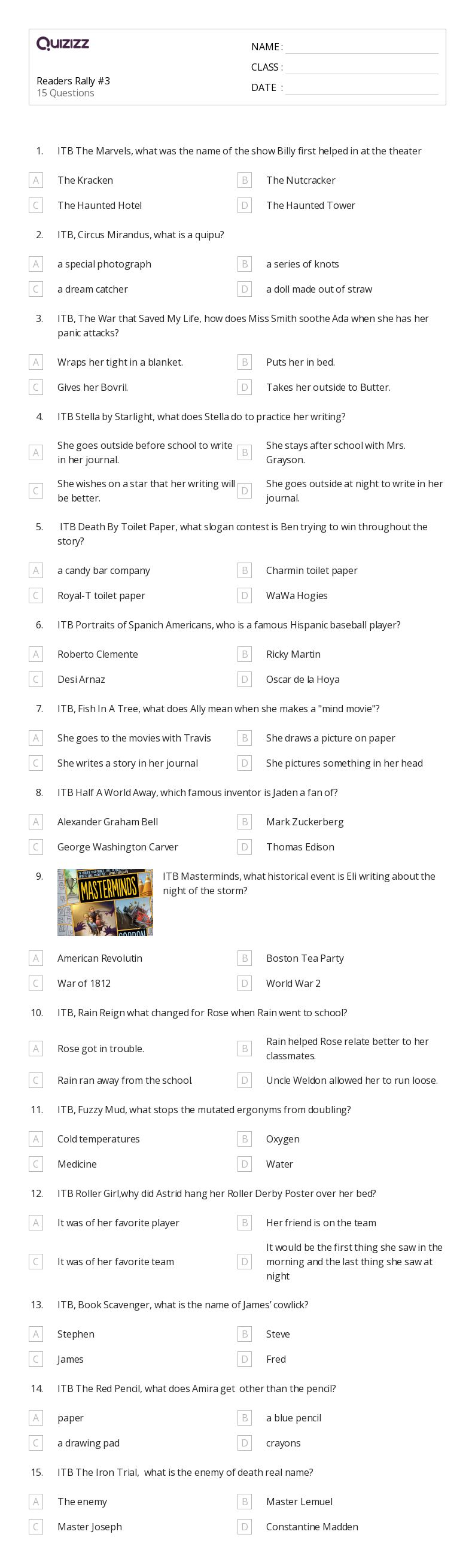 50+ Readers Theater worksheets for 8th Class on Quizizz Free & Printable