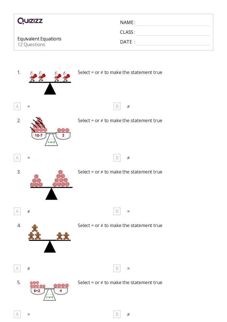 50+ Equivalent Expressions worksheets on Quizizz | Free & Printable