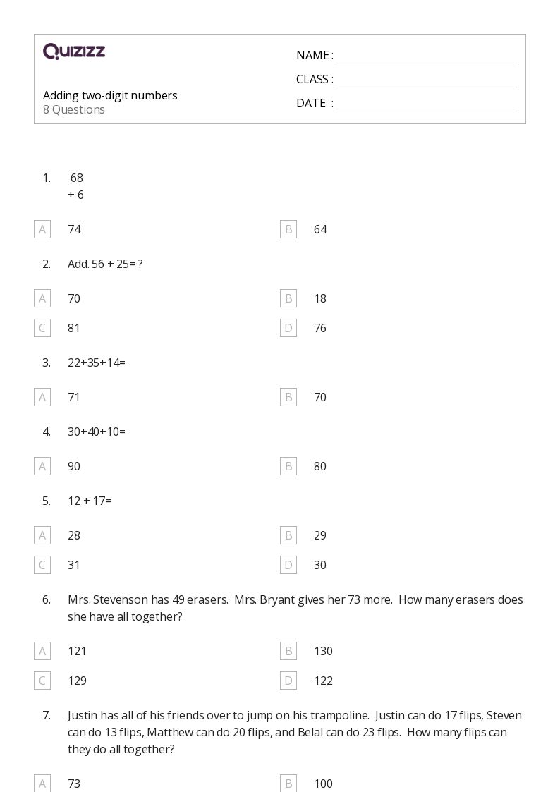 50+ Comparing Two-Digit Numbers worksheets for 5th Year on Quizizz