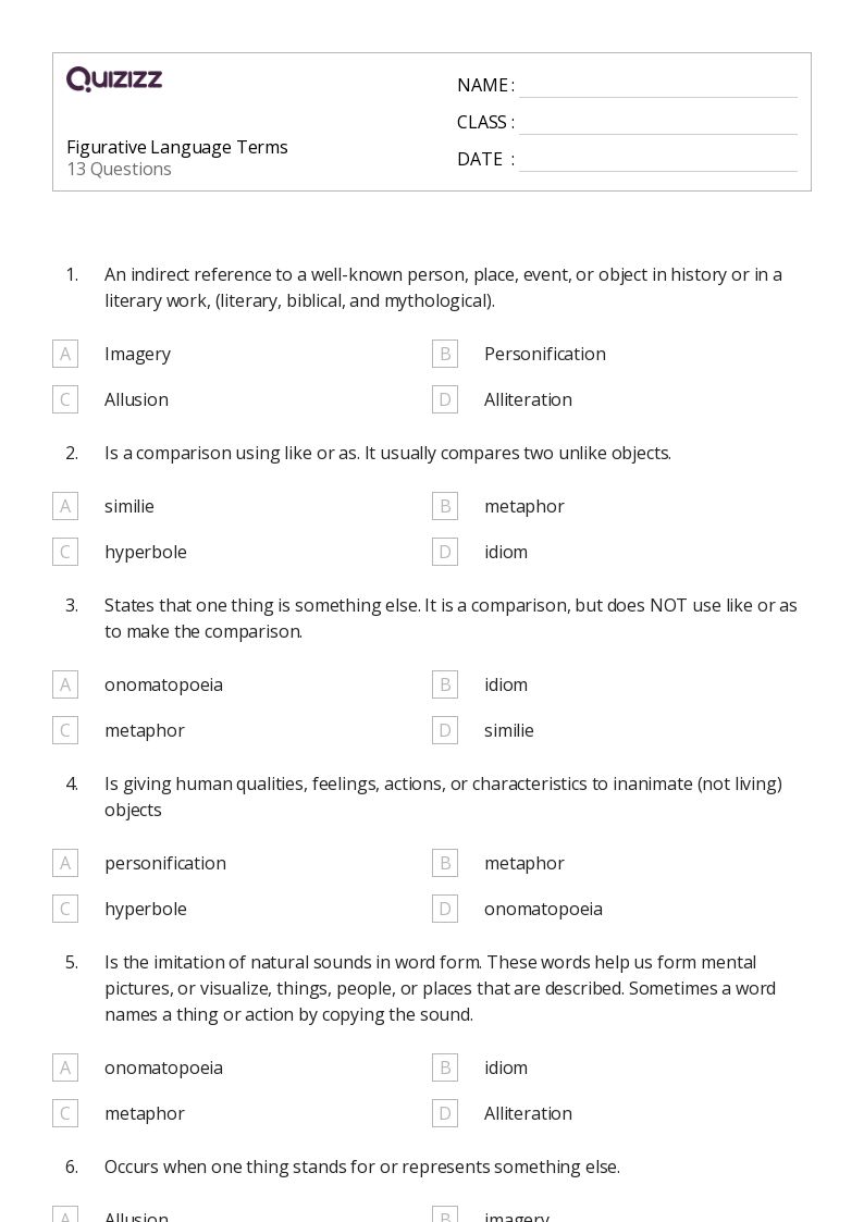 50+ Language worksheets for 7th Grade on Quizizz Free & Printable