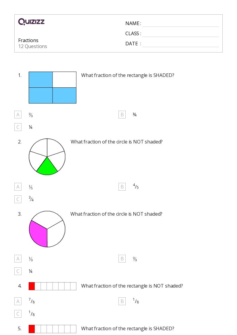 50+ Fractions worksheets on Quizizz | Free & Printable