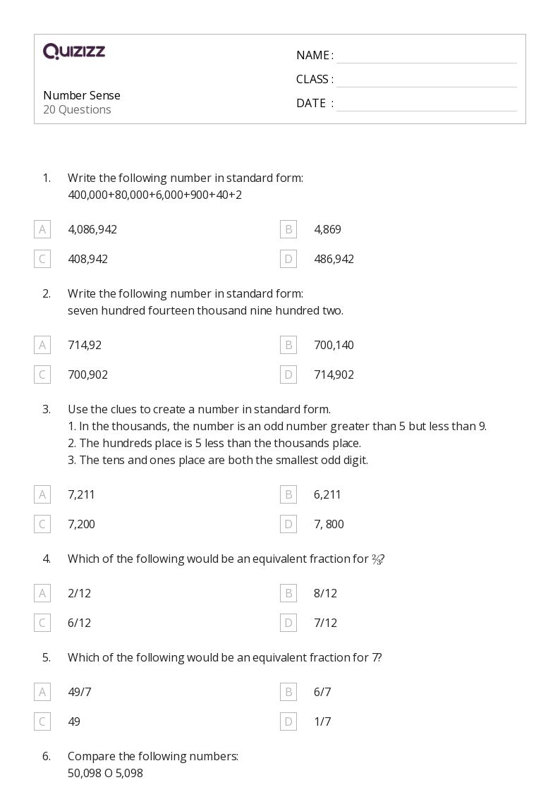 50+ Math worksheets on Quizizz | Free & Printable