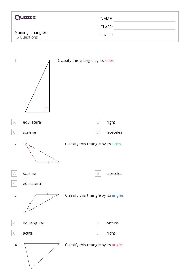 50+ Triangles worksheets for 8th Class on Quizizz Free & Printable