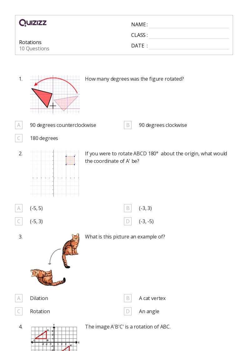 50+ Rotations worksheets for 8th Grade on Quizizz Free & Printable
